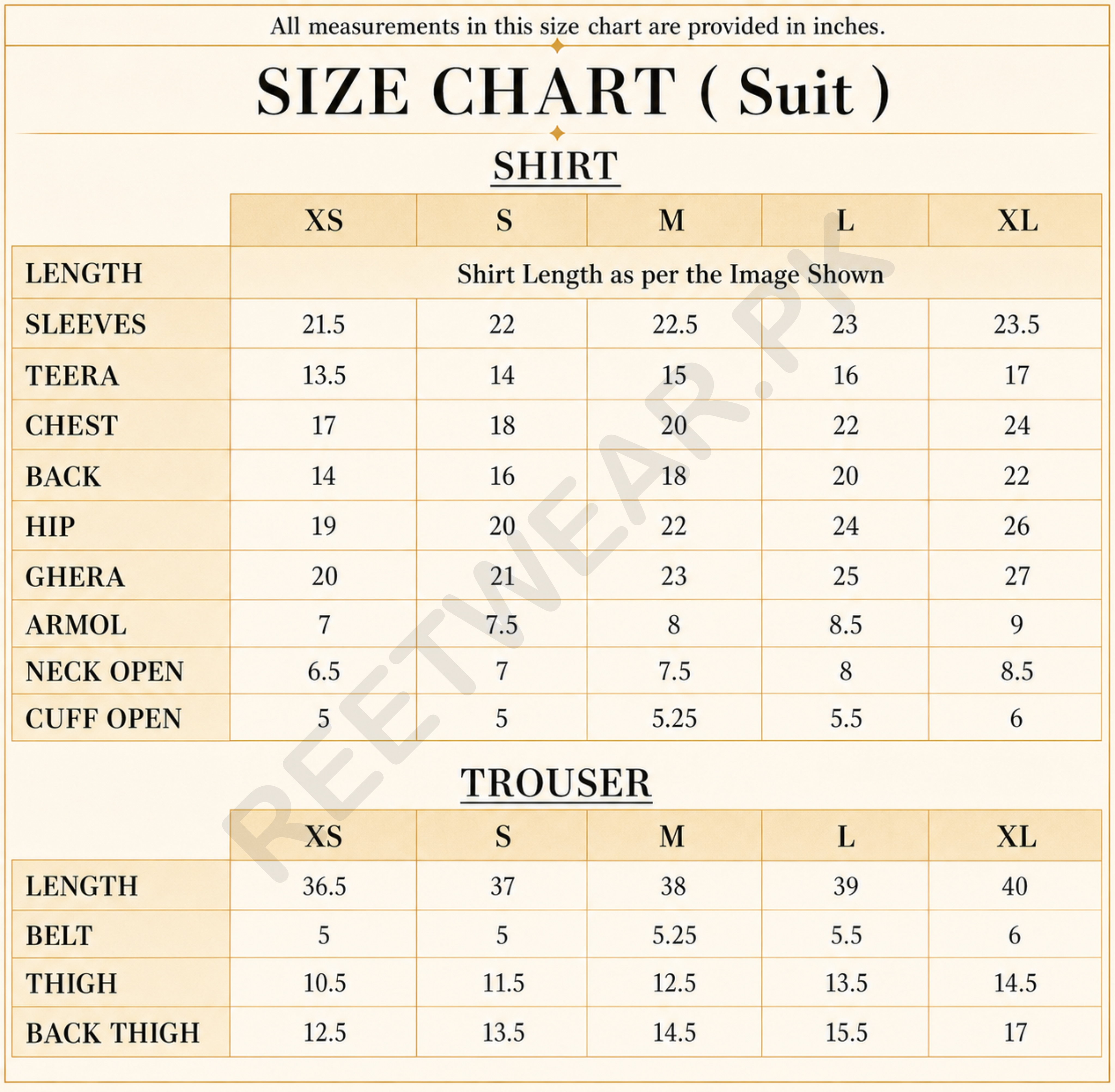 SHAHEE_BLUE size chart