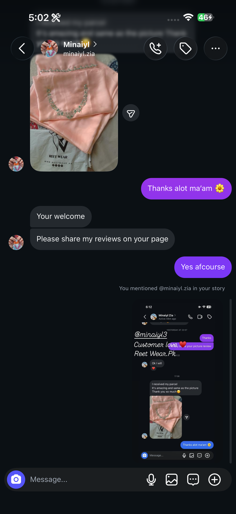 Customer review