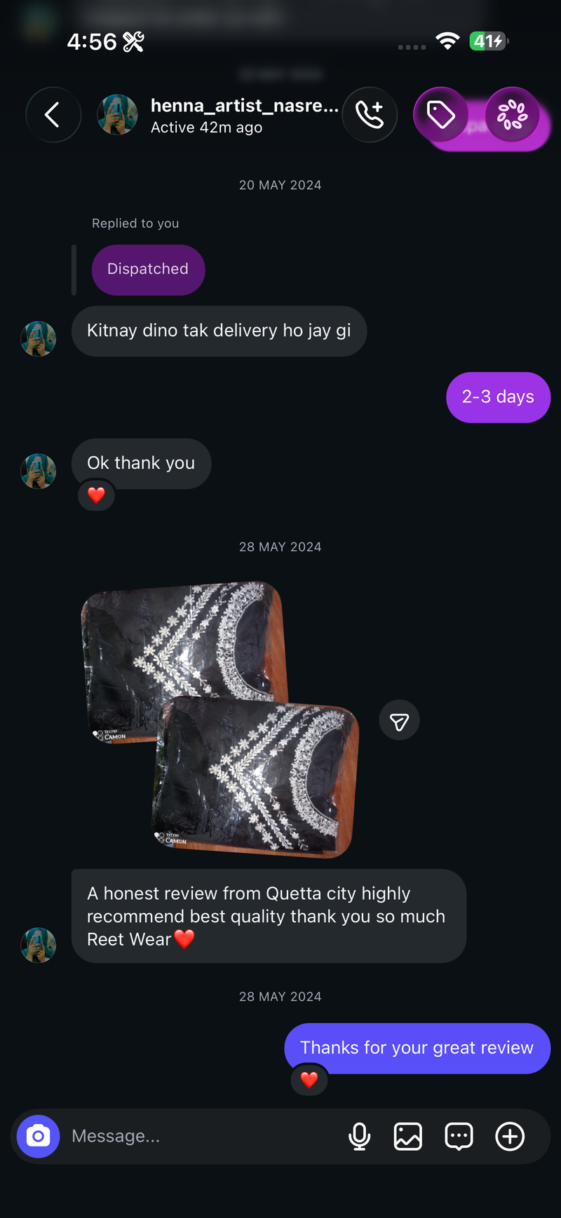 Customer review